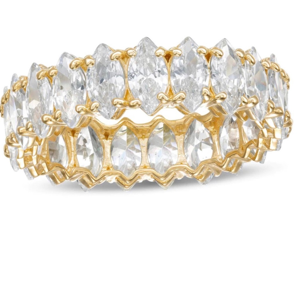 Marquise Cubic Zirconia
Eternity Band in 10K Gold